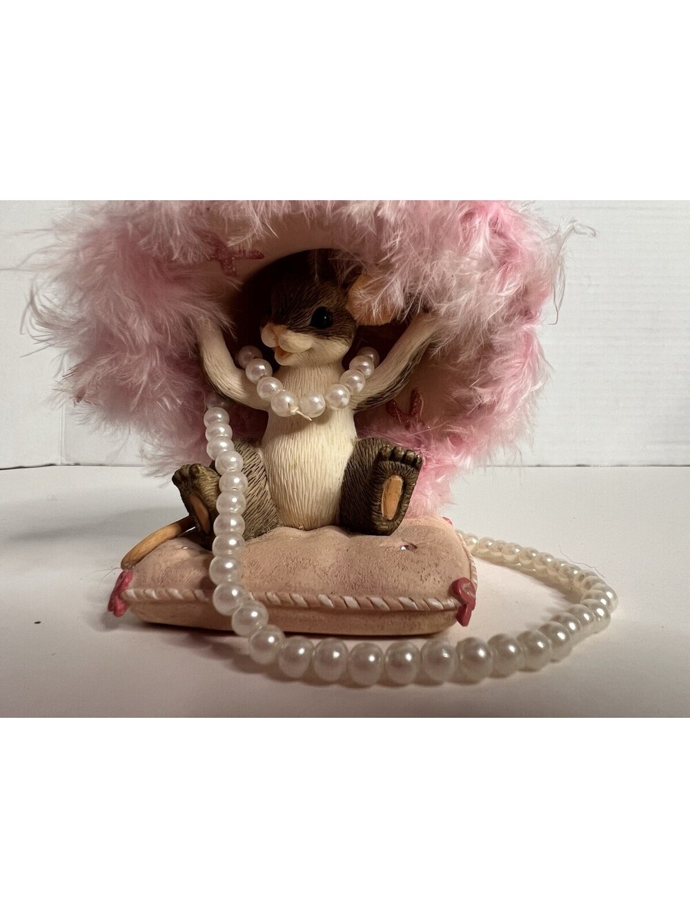 Charming Tails Hats Off To A Cure Mouse Pearls Figurine Breast Cancer 3383E